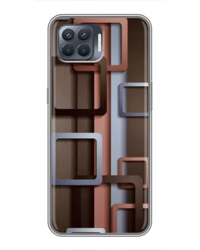 Чехол для OPPO Reno 4 Lite с картинкой «Коричневые объемные квадраты» Чехол для OPPO Reno 4 Lite с картинкой «Коричневые объемные квадраты»
