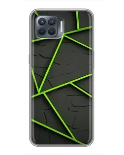 Чохол для OPPO Reno 4 Lite з картинкою «Зелені геометричні лінії» Чохол для OPPO Reno 4 Lite з картинкою «Зелені геометричні лінії»