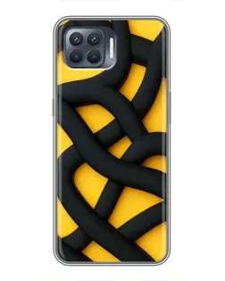 Чохол для OPPO Reno 4 Lite з картинкою «Чорне жовте переплетення» Чохол для OPPO Reno 4 Lite з картинкою «Чорне жовте переплетення»