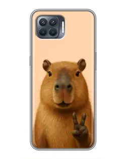Чехол для OPPO Reno 4 Lite с картинкой «Капибара виктория»