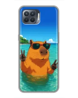 Чехол для OPPO Reno 4 Lite с картинкой «Морская капибара»