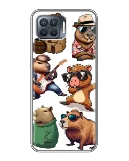 Чехол для OPPO Reno 4 Lite с картинкой «Крутые капибары музыканты»