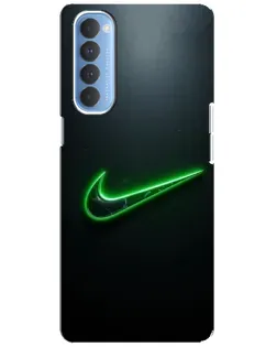 Чехол для OPPO Reno 4 Pro с картинкой «Неоновый контур Nike» Чехол для OPPO Reno 4 Pro с картинкой «Неоновый контур Nike»