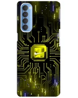 Чехол для OPPO Reno 4 Pro с картинкой «Nike — золотая искра» Чехол для OPPO Reno 4 Pro с картинкой «Nike — золотая искра»