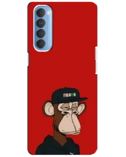 Чехол для OPPO Reno 4 Pro с картинкой «Bored Ape — красный фон» Чехол для OPPO Reno 4 Pro с картинкой «Bored Ape — красный фон»