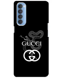 Чехол для OPPO Reno 4 Pro с картинкой «Gucci — серебряная змея» Чехол для OPPO Reno 4 Pro с картинкой «Gucci — серебряная змея»