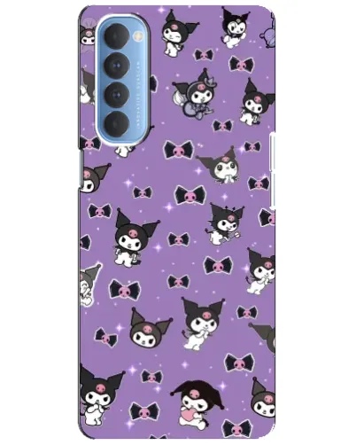 Чехол для OPPO Reno 4 Pro с картинкой «Kuromi — паттерн» Чехол для OPPO Reno 4 Pro с картинкой «Kuromi — паттерн»