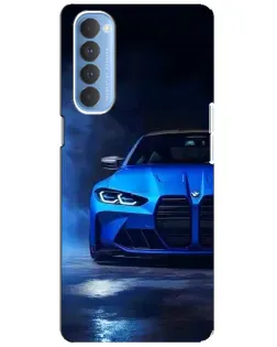 Чехол для OPPO Reno 4 Pro с картинкой «Голубая BMW M4»