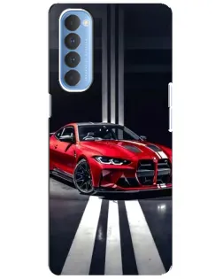 Чехол для OPPO Reno 4 Pro с картинкой «Красная BMW на дороге»