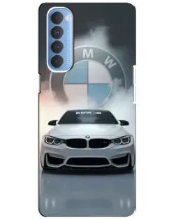 Чехол для OPPO Reno 4 Pro с картинкой «BMW в белом дыму»