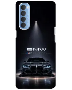 Чехол для OPPO Reno 4 Pro с картинкой «BMW сквозь ночной город»