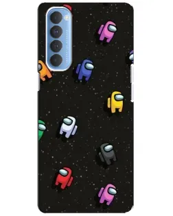 Чехол для OPPO Reno 4 Pro с картинкой «Космический паттерн Among Us»