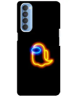 Чехол для OPPO Reno 4 Pro с картинкой «Among Us неоновое сияние»