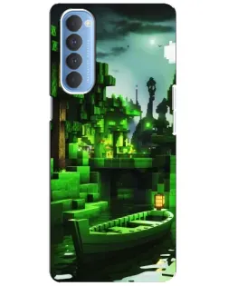 Чехол для OPPO Reno 4 Pro с картинкой «Minecraft лесной пейзаж»