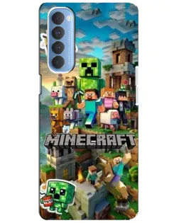 Чехол для OPPO Reno 4 Pro с картинкой «Замок Minecraft»
