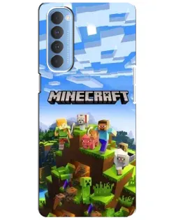 Чехол для OPPO Reno 4 Pro с картинкой «Minecraft классический мир»