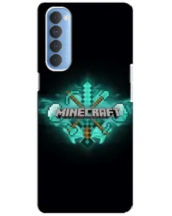 Чехол для OPPO Reno 4 Pro с картинкой «Minecraft Diamond лого»