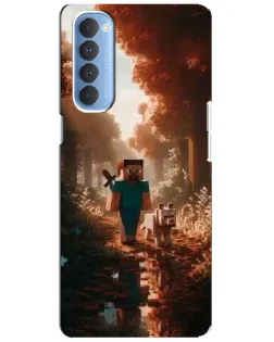 Чехол для OPPO Reno 4 Pro с картинкой «Стив в лесу»