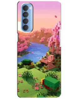 Чехол для OPPO Reno 4 Pro с картинкой «Розовое дерево Minecraft»