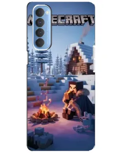 Чехол для OPPO Reno 4 Pro с картинкой «Зимний Minecraft»