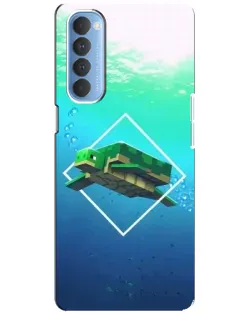 Чехол для OPPO Reno 4 Pro с картинкой «Черепаха Minecraft»