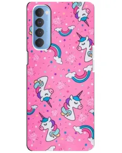 Чехол для OPPO Reno 4 Pro с картинкой «Unicorn паттерн розовый» Чехол для OPPO Reno 4 Pro с картинкой «Unicorn паттерн розовый»