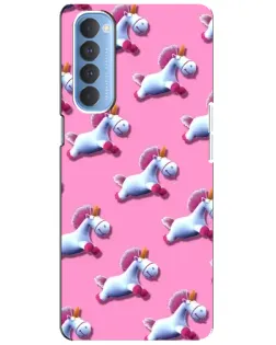 Чехол для OPPO Reno 4 Pro с картинкой «Единороги на розовом» Чехол для OPPO Reno 4 Pro с картинкой «Единороги на розовом»