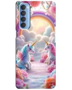 Чехол для OPPO Reno 4 Pro с картинкой «Радуга и единороги» Чехол для OPPO Reno 4 Pro с картинкой «Радуга и единороги»