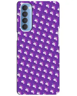 Чехол для OPPO Reno 4 Pro с картинкой «Единороги на фиолетовом» Чехол для OPPO Reno 4 Pro с картинкой «Единороги на фиолетовом»