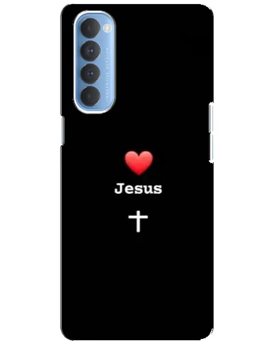 Чехол для OPPO Reno 4 Pro с картинкой «Сердце - Jesus» Чехол для OPPO Reno 4 Pro с картинкой «Сердце - Jesus»