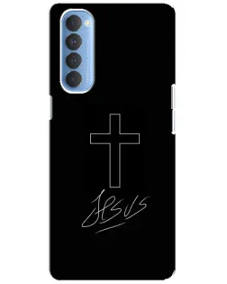 Чехол для OPPO Reno 4 Pro с картинкой «Графический крест Jesus»