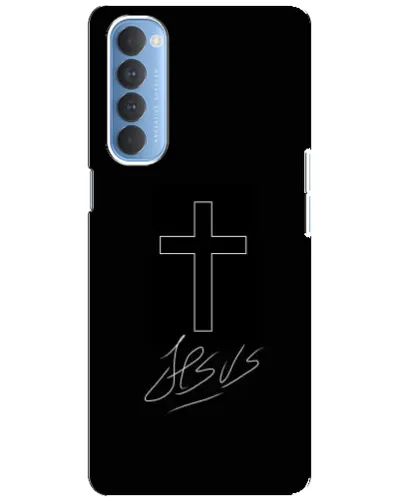 Чехол для OPPO Reno 4 Pro с картинкой «Графический крест Jesus» Чехол для OPPO Reno 4 Pro с картинкой «Графический крест Jesus»