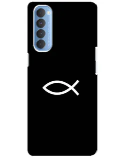 Чехол для OPPO Reno 4 Pro с картинкой «Символ рыбы Jesus»