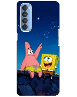 Чехол для OPPO Reno 4 Pro с картинкой «Губка Боб и Патрик ночью» Чехол для OPPO Reno 4 Pro с картинкой «Губка Боб и Патрик ночью»