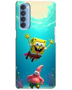 Чехол для OPPO Reno 4 Pro с картинкой «Спанч Боб под водой»
