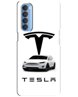 Чохол для OPPO Reno 4 Pro з картинкою «Tesla White Style»