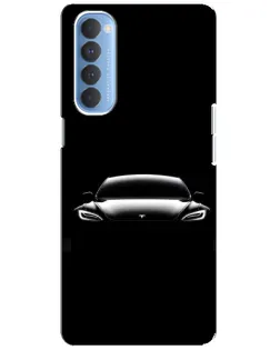 Чохол для OPPO Reno 4 Pro з картинкою «Фари Tesla Night»
