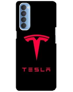 Чохол для OPPO Reno 4 Pro з картинкою «Tesla Red Logo»