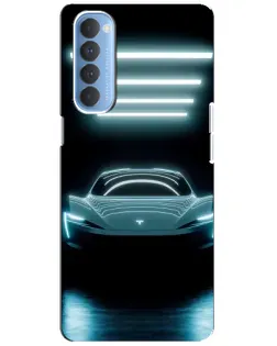 Чохол для OPPO Reno 4 Pro з картинкою «Tesla в неоні»