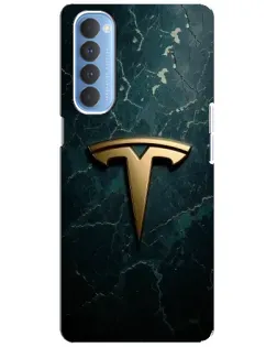 Чохол для OPPO Reno 4 Pro з картинкою «Мармурова Tesla Gold»