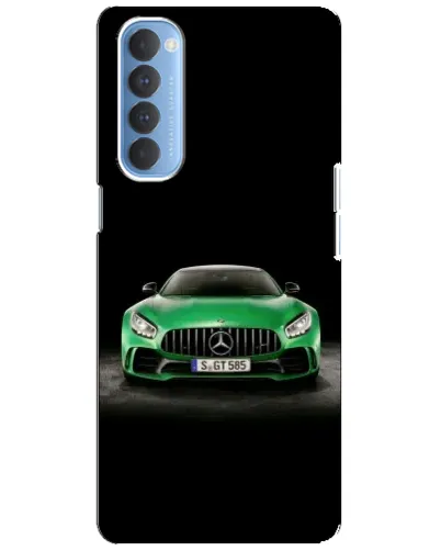 Чехол для OPPO Reno 4 Pro с картинкой «Mercedes — неоновый лого»