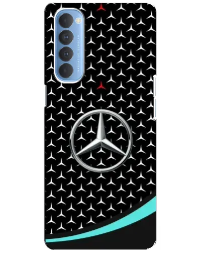 Чехол для OPPO Reno 4 Pro с картинкой «Mercedes — бирюзовый акцент»
