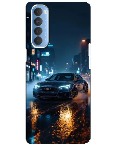 Чехол для OPPO Reno 4 Pro с картинкой «Ночной город и Audi»