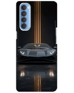 Чехол для OPPO Reno 4 Pro с картинкой «Lamborghini золотые линии»