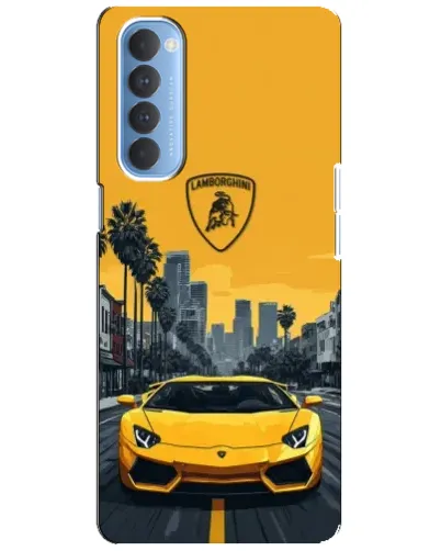 Чехол для OPPO Reno 4 Pro с картинкой «Желтый Lamborghini город» Чехол для OPPO Reno 4 Pro с картинкой «Желтый Lamborghini город»