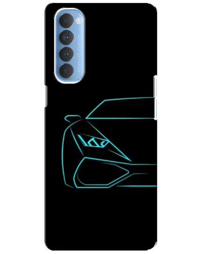 Чехол для OPPO Reno 4 Pro с картинкой «Голубой силуэт Lamborghini» Чехол для OPPO Reno 4 Pro с картинкой «Голубой силуэт Lamborghini»