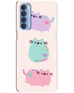 Чохол для OPPO Reno 4 Pro з картинкою «Pusheen тріо»