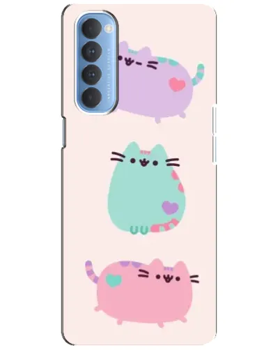 Чохол для OPPO Reno 4 Pro з картинкою «Pusheen тріо» Чохол для OPPO Reno 4 Pro з картинкою «Pusheen тріо»