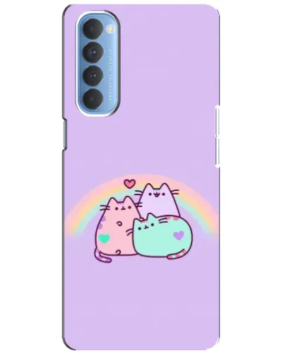 Чохол для OPPO Reno 4 Pro з картинкою «Веселкові Пушини» Чохол для OPPO Reno 4 Pro з картинкою «Веселкові Пушини»
