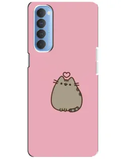 Чохол для OPPO Reno 4 Pro з картинкою «Pusheen серце»